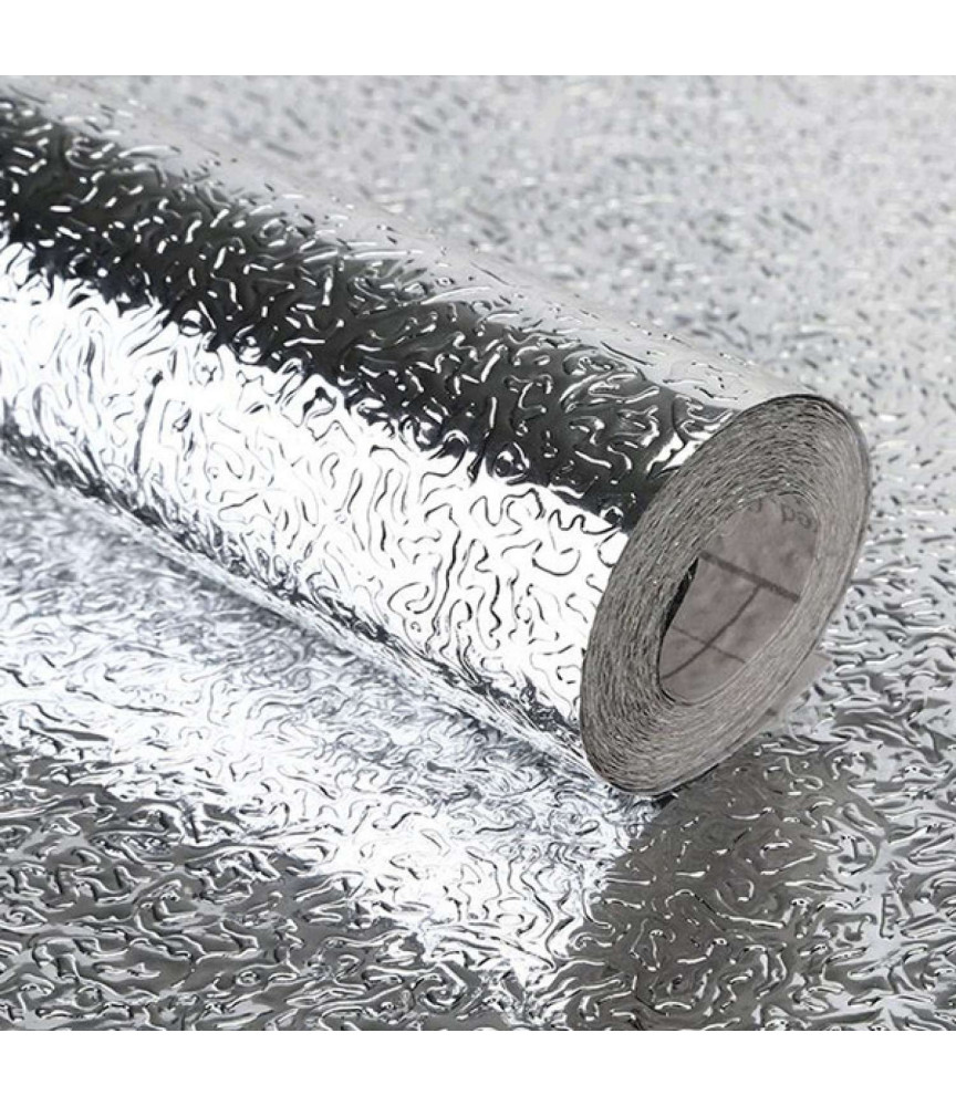 Tapet autoadezivArgintiu din aluminiu , 60cmx300cm